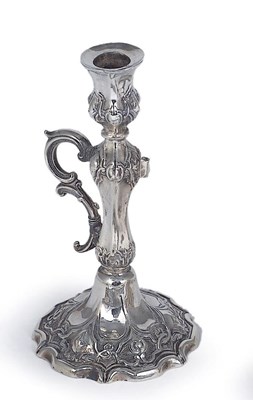 Lot 168 - A VICTORIAN SILVER TAPERSTICK