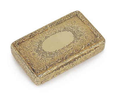 Lot 187 - A VICTORIAN GOLD SNUFF BOX