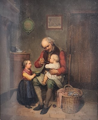 Lot 55 - JOHAN FREDRIK HOCKERT (1826-1886) FEEDING THE...