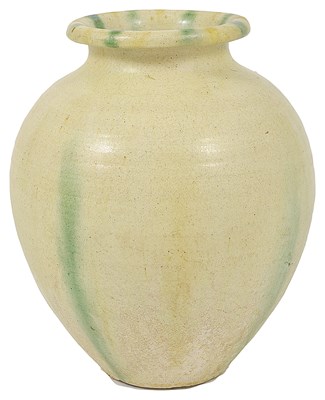 Lot 50 - A CHINESE SANCAI-GLAZED POTTERY JAR