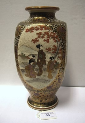 Lot 69 - A JAPANESE SATSUMA VASE