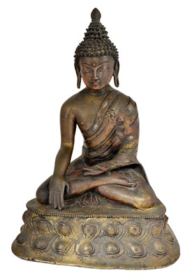 Lot 86 - A BRONZE FIGURE OF BUDDHA