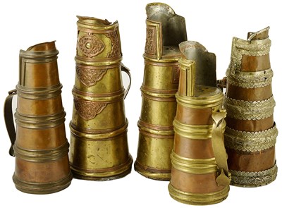 Lot 98 - FIVE BEER JUGS