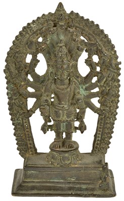 Lot 103 - A BRONZE FIGURE OF AVALOKITESVARA