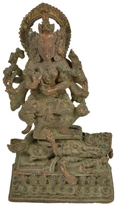 Lot 104 - A BRONZE FIGURE OF A TANTRIC GODDESS(?)