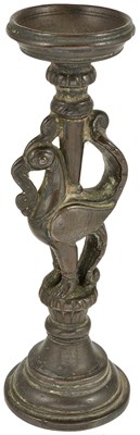 Lot 105 - A BRONZE LAMP STAND