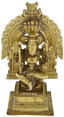 Lot 122 - A BRASS DURGA SHRINE