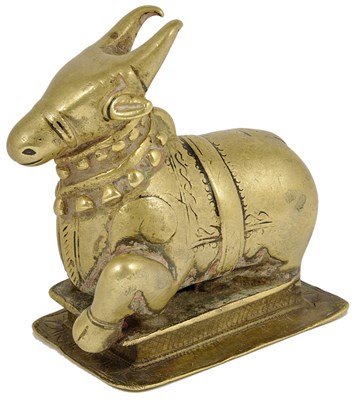 Lot 123 - A BRONZE FIGURE OF NANDI