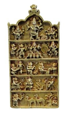 Lot 126 - A BRASS HAKU PATRA PLAQUE