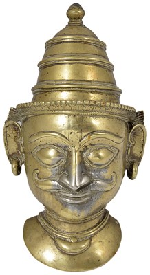 Lot 129 - A BRASS LINGAM COVER