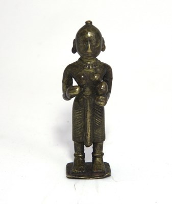 Lot 138 - A SMALL BRONZE FIGURE OF DEVI