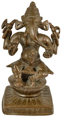 Lot 151 - A BRONZE FIGURE OF GANESHA