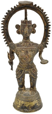 Lot 152 - A BASTAR BRONZE FIGURE OF DURGA