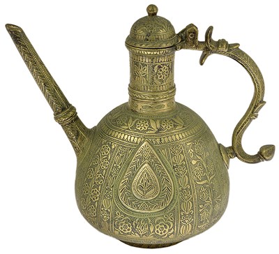 Lot 195 - A MUGHAL BRASS EWER