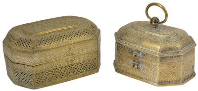 Lot 197 - TWO BRASS BOXES