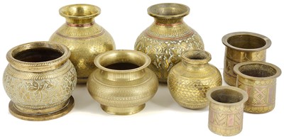 Lot 198 - EIGHT BRASS VESSELS