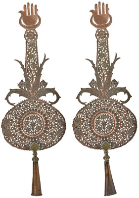 Lot 210 - A PAIR OF PROCESSIONAL STANDARD FINIALS (ALAM)