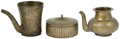 Lot 211 - THREE BRASS VESSELS