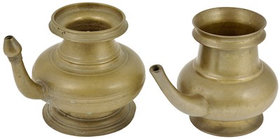 Lot 233 - TWO BRASS RITUAL WATER VESSELS (KINDI)