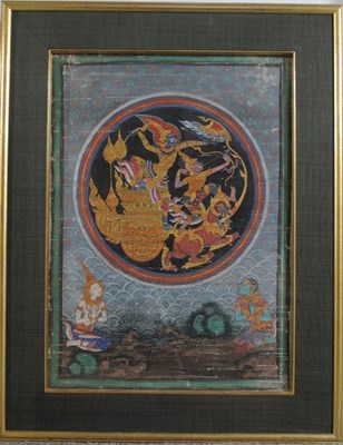 Lot 254 - THREE HINDU AND BUDDHIST PAINTINGS