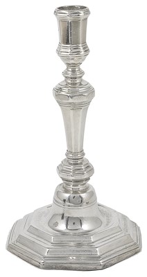 Lot 317 - A FRENCH PROVINCIAL SILVER CANDLESTICK