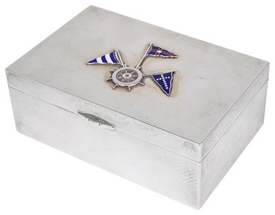 Lot 323 - AN AMERICAN SILVER CIGARETTE BOX