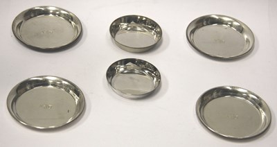 Lot 326 - A SET OF SIX SMALL AMERICAN SILVER COUNTER DISHES