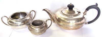 Lot 347 - A GEORGE VI SILVER THREE-PIECE TEASET