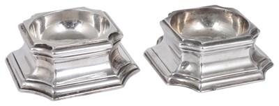 Lot 400 - A PAIR OF GEORGE II SILVER TRENCHER SALTS