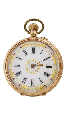 Lot 419 - A SWISS GOLD LADY'S POCKET WATCH