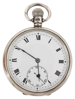 Lot 420 - ROLEX: A GENTLEMAN'S SILVER POCKET WATCH