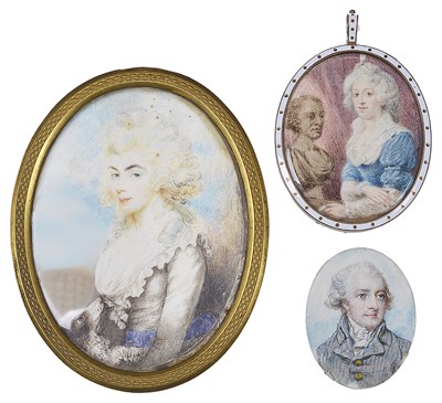 Lot 425 - ~FOUR PORTRAIT MINIATURES