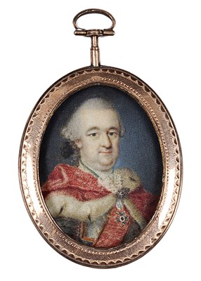 Lot 435 - A PORTRAIT MINIATURE OF KARL THEODOR