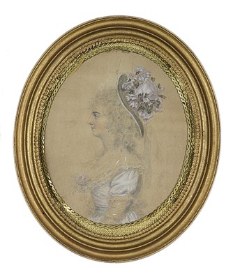 Lot 437 - A PORTRAIT DRAWING OF A LADY