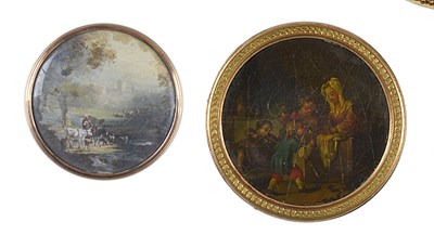 Lot 441 - A VERNIS MARTIN PLAQUE