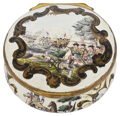 Lot 457 - A GERMAN ENAMEL SNUFF BOX