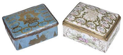 Lot 468 - TWO GERMAN ENAMEL SNUFF BOXES