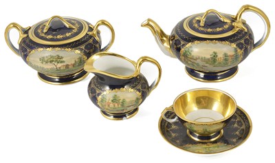 Lot 524 - A RUSSIAN PORCELAIN PART TEA SET