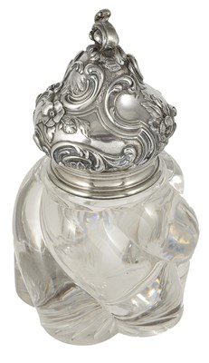 Lot 533 - KARL FABERGE: A RUSSIAN SILVER-MOUNTED GLASS INKWELL