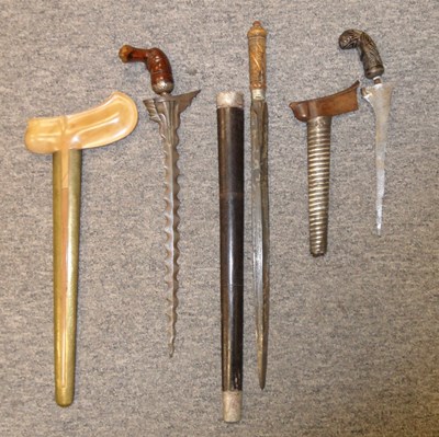 Lot 17 - ##THREE SOUTHEAST ASIAN EDGED WEAPONS