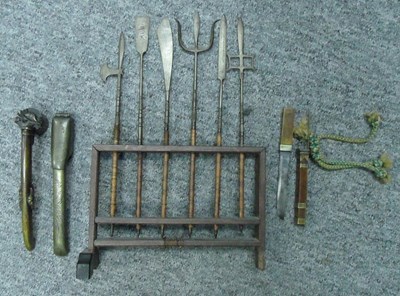Lot 26 - A MINIATURE DISPLAY OF CHINESE HAFTED WEAPONS