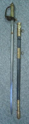 Lot 128 - AN 1846 PATTERN NAVAL OFFICER'S SWORD BY BY J.R. GAUNT & SON LTD