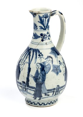 Lot 29 - A JAPANESE BLUE AND WHITE JUG, EDO PERIOD, LATE 17TH CENTURY