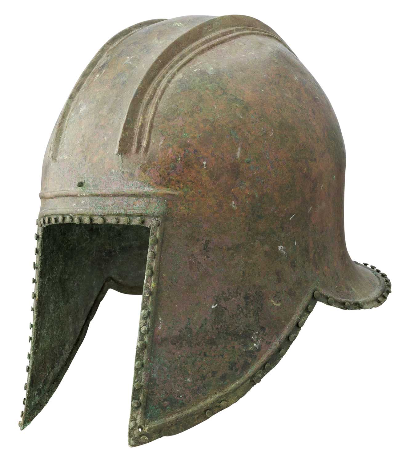 Lot 181 - A GREEK BRONZE HELMET OF ILLYRIAN TYPE
