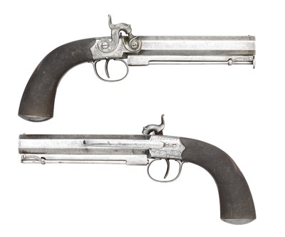 Lot 209 - A PAIR OF 15 BORE PERCUSSION BELT PISTOLS SIGNED W. ADAMS, LONDON