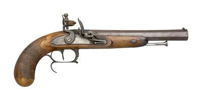 Lot 246 - A .700 CALIBRE FLINTLOCK RIFLED PISTOL BY PERRIN LEPAGE A PARIS