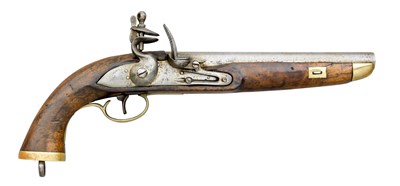 Lot 247 - A .650 CALIBRE BELGIAN FLINTLOCK PISTOL