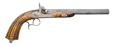 Lot 256 - A 50 BORE FRENCH PERCUSSION RIFLED TARGET PISTOL BY LEPAGE MOUTIER Ã€ PARIS