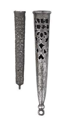 Lot 276 - A GERMAN IRON SCABBARD FOR A DAGGER