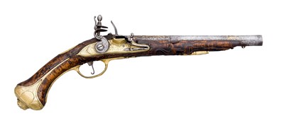 Lot 368 - A 22 BORE BOHEMIAN FLINTLOCK HOLSTER PISTOL